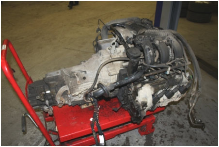 Porsche engine removed